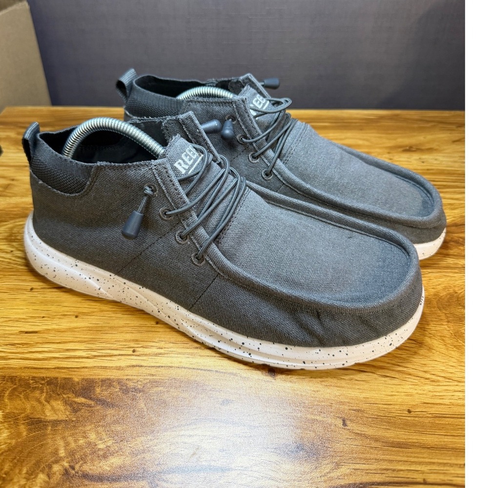 Reef Cushion Coast Mid Mens 10.5 Grey Textile Slip On Moc Toe Sneakers